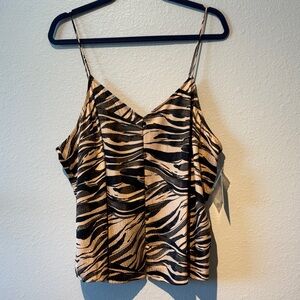 Adidas Zebra Print Camisole in Black and Tan